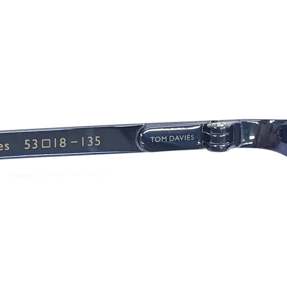 Tom Davies Eyeglasses Frames TD771 Col. 2323 Shiny Ice Blue Half Rim 53-18-135